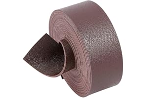 GORGECRAFT Correa de Cuero con Patrón de Lichi de 25 mm de Ancho Tira de Cuero de Doble Cara de 2 m de Largo Cordón Plano de Cuero de Imitación de 1.8 mm de Grosor para Proyectos Coco Marrón