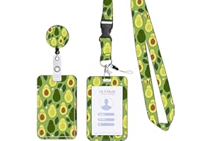 KHDULQ Collier Porte Carte, Porte Badge, Porte Badge Tour De Cou (Motif Avocat) Pour Fournitures De Bureau Et Scolaires.