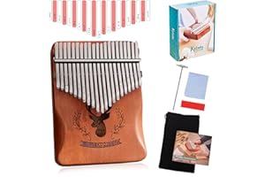 ‎TECHFECTION Kalimba 21 Schlüssel Daumenklavier Profi Marimba Marimbaphone Mahagoni Holz Finger Thumb Daumen Piano Fingerklavier Mit Tasche Musikinstrument Geschenk für Kinder und Erwachsene