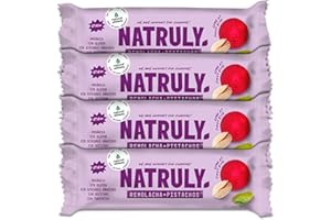 NATURAL ATHLETE NATRULY Barritas Energéticas BIO Remolacha y Pistacho Sin Azúcar Añadido, 100% Natural y Orgánicas, Sin Gluten, Vegana -Pack 4x40g
