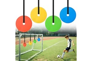 TOBWOLF 4PCS Fußballtor-Ziel, 15-cm-Scheiben zielnetz fussballtor mit verstellbaren, extralangen Streifen, Top Bins Fußballtor Ecke Ziele für Schießgenauigkeit Verbesserung, torwandschiessen