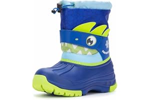 FUNCOO PLUS Kids Winter Wellies, Girls Boys Snow Boots, Warm Fleece Rain Boots Children Snow Boots Wellington Boots Size 8-2 UK Child