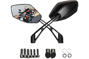 Letgoing Motorbike Mirrors E13 certified Universal 360°Adjustable with M8 M10 Mounting Screws Motorcycle wing mirrors For MT07/09 Moped Street Bike Scooter Cruisers mirrors