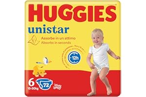 Huggies Unistar, Pannolini Taglia 6 (15-30 Kg), Design Disney, Protezione completa, 72 Pz