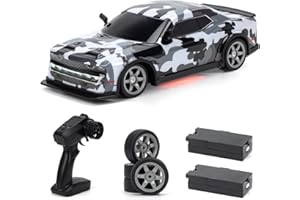 ACAMMZAR Voiture Télécommandée Drift, 1:16 25KM/H 4WD Voiture Télécommandée Tout Terrain Enfant Adulte, RC Drift Car pour Les Garcon de 5 6 7 8 9 10 Ans, avec lumières LED, Deux Piles