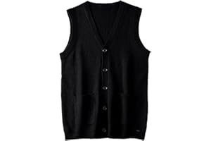 ZHILI Maglione da Uomo V Neck Senza Maniche Open Front Abbigliamento da Uomo