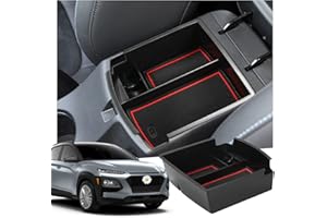 Ruiya Compatible con Hyundai Kona Hybrid N Line 2018-2023 Consola Central Caja de almacenamiento, Caja Reposabrazos Kona Reposabrazos Organizador Bandeja Central Reposabrazos Kona Accesorio