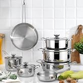 Schafer Steel Storm &Ccedil;elik Tencere Seti 12 Par&ccedil;a-Inox