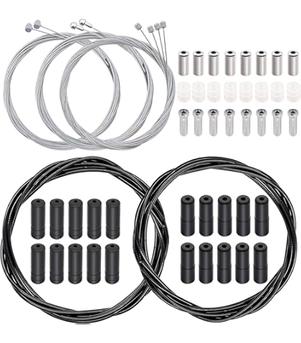 Universal Bike Brake & Shifter Cable Housing Kit - 4PC Set For Mountain, Road, Folding Bikes (Black)