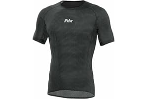 FDX Cool Mesh Men's Base Layer Shirts Half Sleeve - Men’s Summer Cycling Mesh Top - Ultralight, Breathable, Anti-Odour Bicycle Skins Jersey - Under-Shirts for Running, Gym, Workout, Hiking