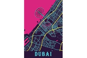 Dubai: 6x9 Lined Journal | Memory Book | Travel Journal | Diary To Record Your Thoughts | Graduation Gift | Teacher Gifts | Neon Map | For People Who Love To Travel | Dubai United Arab Emirates