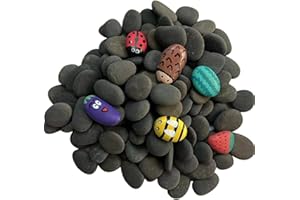 ruidinaways 800g Gray Natural Pebbles Gravel,Smooth Flat River Stones for Painting Arts and Crafts DIY Aquarium Decor Flowerpot Landscaping (1-2.5CM)