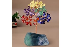 YTTRIUNY 6.2 In Five Chakra Crystal Tree of Life,Handmade Healing Gemstones,Money Tree,Crystal Tree for Positive Energy,Gifts for Women,Gifts for Mom,Handmade Reiki Chakra Tree for Home Office Desk Accessories
