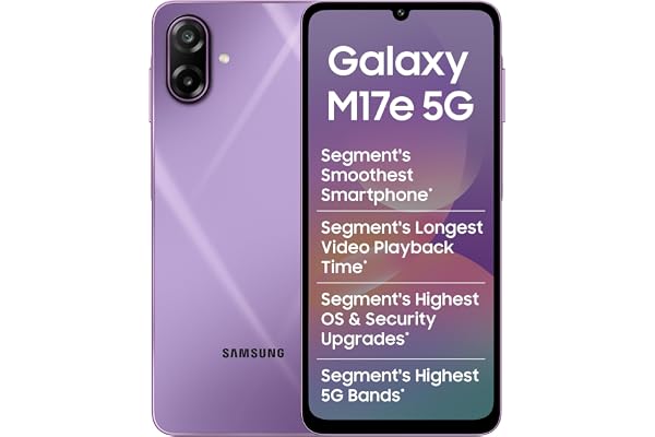 Samsung Galaxy M17e 5G Mobile (Vibe Violet, 6GB RAM, 128GB Storage) | Smoothest 120 Hz Refresh Rate| Monster 6000 mAh Battery