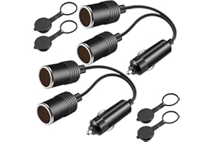 RUNCCI-YUN 2Pcs 12 V/24 V Divisor Encendedor de Cigarrillos,Cable de Extensión para Mechero de Coche, Toma de Mechero para Coche 1 a 2 Enchufe de Encendedor 2 vías Toma de Mechero para Coche Dual