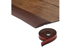 MAGOSIS 2M Self-Adhesive Floor Transition Strips Carpet Trim Strong Adhesive, Ideal for Carpet, Laminate, and Tile Thresholds, Doorways, and Edging (Supports 3–6mm Height Difference, Brwon)