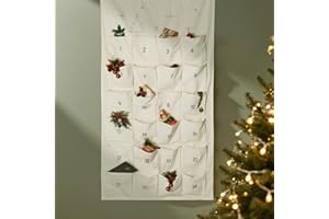 I LOVE MOM Calendrier de l'Avent pour remplir le tissu, 2025 Calendrier à rebours suspendu avec 24 poches, cadeau de fête de Noël suspendu ou établi, décoration de Noël réutilisable bricolage