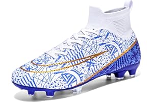 XINGHUANHUA Botas de fútbol para Hombre Hightop Turf Cleats Football Shoes Athletic FG Soccer Shoes Outdoor Indoor Sports Shoes