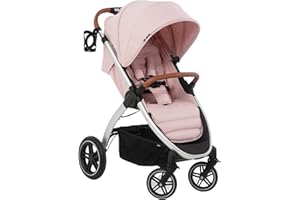 hauck UpTown Silla de Paseo Ligera, Carrito Bebe Plegable con Respaldo Reclinable, Carro Bebe con Manillar Regulable, Portavasos, hasta 25 kg - Rosé