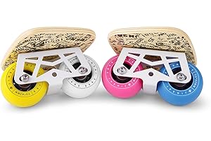 SANXUP FreeSkates Portable Roller Road Drift Skates Plate, with Maple Deck Anti-Slip, Board Split Skateboard with PU Wheels High-end Bearings (Color Wheel)