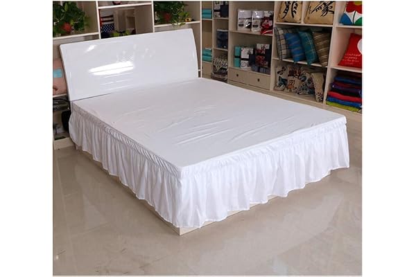LIUHLFSR Hem sängkläder sängkjol elastisk sängkappa sängöverdrag utan yta Couvre hotell sängskydd sängskydd lämplig för hem sovrum, madrasser (vit, 180 x 200 x 40 cm)