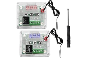 VooGenzek 2 Delar W1209 Digital Temperaturkontroll Med Hölje, 12V dc Mikrodigital Termostat -50-110°C Elektronisk Temperaturkontrollmodul Omkopplare Med Vattentät Ntc-Sond (Röd Och