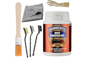 JBL GENERAL Ultimate Rust Removal and Treatment Kit - Hammerite Rust Remover Gel 100ml Bundled With - 3 Wire Brushes, Paintbrush, Disposable Gloves, Microfiber Cloth - Perfect for Cars, Bikes, and More