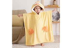 Bebamour Ręczniki dziecięce z kapturem 100% organiczne ręczniki dla chłopców i dziewcząt przenośne ręczniki z kapturem dla niemowląt Ręczniki z kapturem 25 x 250-6 lat Pluszowa kaczka