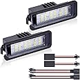 URAQT LED Number Plate Light, 2 Pcs Error Free License Plate Lamp Taillight, 12V Black 6500K Water Proof LED Rear License Plate Lamps for V-W Rabbit Golf/GTI (MK4, MK5, MK6)
