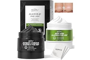 POP MODERN.C Nasenstreifen gegen Mitesser, Aloe Vera Nasenporenstreifen, Tiefenreinigung schrumpfender Poren mit 120 Stück Papier