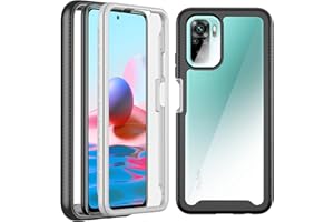 OWKEY Funda Xiaomi Redmi Note 10 4G/Note 10S 6.43"(NO 5G),Carcasa Xiaomi Redmi Note 10 con Pantalla Protector,Bumper 360°Antigolpes Anti-Amarilla Funda Carcasa Redmi Note 10 Transparente