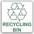 1 x Recycling Bin Adhesive Sticker Recycle Logo Sign Environment Label 100mm Green
