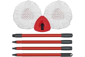 DLAIMI Tête de vadrouille de Remplacement,Base,Manche Compatible avec Vileda Turbo 3-en-1 la vadrouille en Microfibre,Housse de tête de vadrouille Triangulaire et Manche de vadrouille