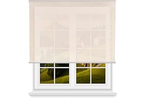 WELL HOME MOBILIARIO & DECORACIÓN Estor Enrollable Translúcido Liso - Color Lino, 120 x 175cm (Ancho x Largo)/Tamaño de la Tela 117 x 170cm