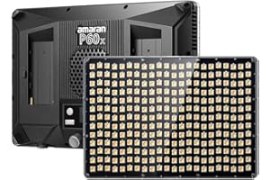 Aputure Amaran P60x Lampe vidéo LED bicolore CRI95+ TLCI 97+ 3200-6500K 60 W, prend en charge le contrôle par application Sidus Link, alimentation AC/DC, écran OLED, 4 effets d'éclairage intégrés