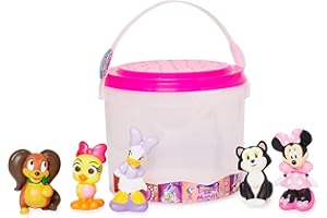 Disney Store Ufficiale Set di Giocattoli da Bagno per Bambini Minni Mouse, 6 pezzi, Include Minni, Paperina, Clarabella, Figaro, Fifi e Cuckoo Loca, Adatto dai 3 anni+