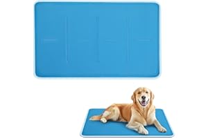 Bamda Dog Cooling Mat 90 x 60cm, GRS Certified- Upgrade Materials- Non-Toxic Solid Gel, Self Cools mat for dogs, Fast Cooling Relief in Hot Summer, Cool Blanket Great for Keeping Pet Cool 【L】
