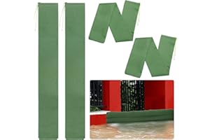 BIUBEE 4 Pcs 4'× 6'' Long Sand Bags for Flooding - Thickened Canvas Flood Protection Sandbag Tube with Elastic Band, Reusable Flood Rain Wind Barrier Sand Bag Tube for Door Window Flood Control