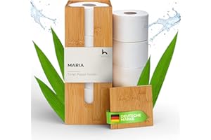 ‎HENNEZ HENNEZ Toilettenpapier Aufbewahrung Bambus 4 Rollen Klopapier mit Deckel & Ablage Ersatzrollenhalter Toilettenpapierhalter Klopapierhalter stehend Klorollenhalter Klorollenaufbewahrung WC Papier