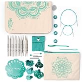KnitPro The Mindful Collection The Kindness Set değiştirilebilir paslanmaz &ccedil;elik iğneler 10 cm, mavi yeşil ve ekru, KP36311