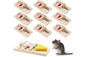 MRUN BONE 10x Mausefalle Schlagfalle aus Holz – wiederverwendbar, plastikfrei, hohe Schlagkraft – effektive Mäuse- & Rattenbekämpfung für Haus & Garten