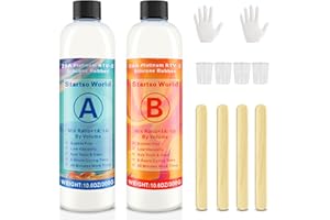 STARTSO WORLD Silicone Mold Making Kit, 20A Translucent Platinum RTV-2 Liquid Silicone Rubber 21.2OZ for Casting Resin, Soap, Candle, Clay,DIY Molds-1:1 by Volume