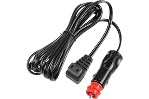 YACSEJAO 3M 12/24V Car Cooler Cable, 16AWG 2Pin Auto Fridge Compressor Replacement Extension Cable Built in 15A Fuse Suitable for Travel, Camping or Picnics