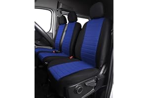 ‎TOYOUN TOYOUN Universal Stoff Auto-Sitzbezüge für Transporter LKW Vorn Autositzbezüge Sitzbezug Fahrersitz + 2er Beifahrersitzbank Schonbezüge,Blau