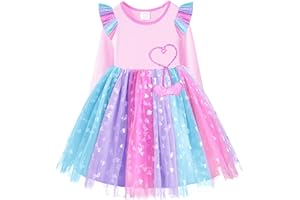 VIKITA Vestito Bambina Abito da Principessa Modello Animale Carino Stampato Paillettes Abiti