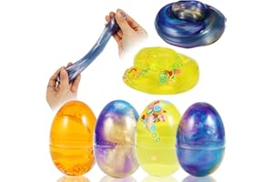 Luclay Schleim 4er Pack in Ei-Form Ostern DIY Slime Gutes Stressabbau Spielzeug für Kids und Kinder von 3 Jahren
