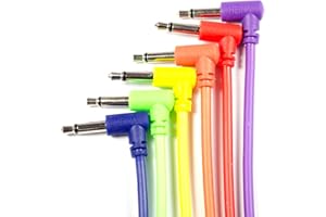 Heinakroon Low-Profile Angled CV Patch Cables Eurorack Modular Patch Leads, 6-Pack (23.6")