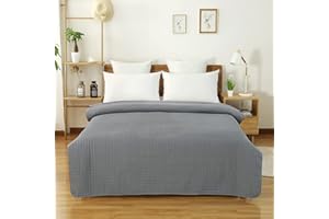 ‎WOLTU WOLTU Tagesdecke Bettüberwurf 220x240 cm, Steppdecke 360GSM Patchwork Wendedesign Kariert, Bedspreads Bettdecke Doppelbett unterfüttert und Gesteppt Stepp Decke, Grau