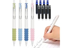 XINRONGDA Einziehbarer Füllfederhalter, 4 Stück Nachfüllbar Füllfederhalter mit 8 Tinte, 0.38mm Extra Feine Spitze, Geeignet Für Schulunterricht, Schreiben, Zeichnen, Geschenk für Kinder und Erwachsener