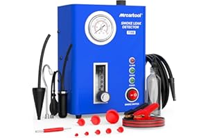 BELEY Detector de Fugas de Humo automotriz T105 – 12V con Bomba de Aire integrada，Probador de vacío EVAP con manómetro, para Sistemas de tuberías y carburante, Compatible con Coches, Motos y Barcos